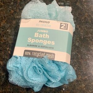 NWT jumbo mesh  bath sponges. 2 pack.